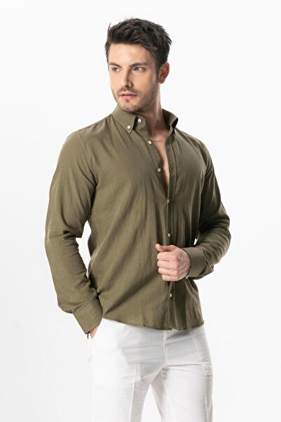 Eliş Şile Bezi Island Sile Cloth for Men Long Sleeve Autozaman Khaki