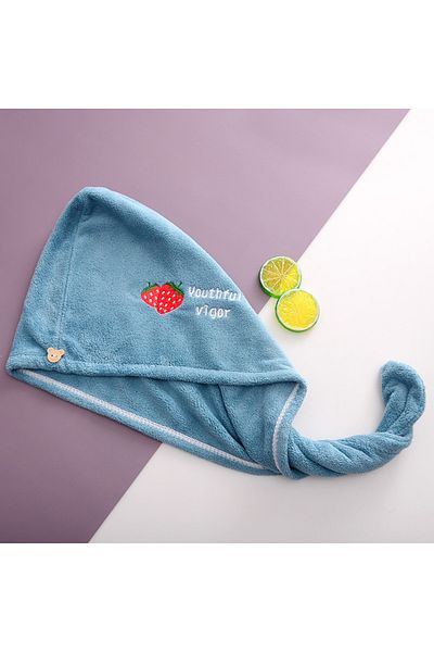 Choice4 Turquoise Dry Hair Cap Bath Cap with Water Absorption Fast Dry Hair Towel Being Soft without Falling