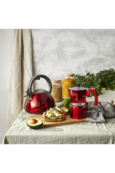 Ambition Gas stove kettle with whistle 2.3L (2.9L), induction, red, Jasper