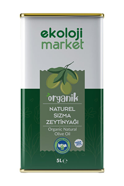 Ekoloji Market Organik Soğuk Sıkım Zeytinyağı Teneke 5 Lt