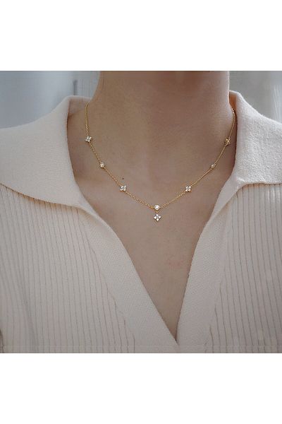 Choice B ZAKOL Stainless Steel Temperament Pearl Chain Choker Necklace for Women Waterproof Collar Jewelry.