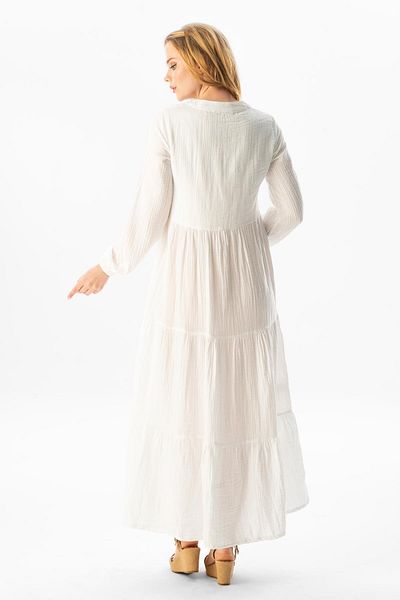 Eliş Şile Bezi Mânecă lungă Sezen Sezonal Muslin Ferace White Byz