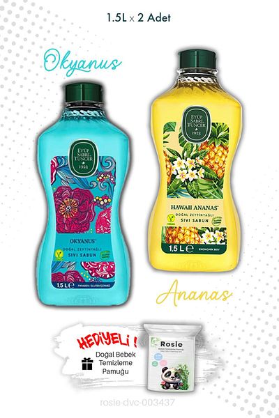 Eyüp Sabri Tuncer 1.5L Liquid Soap - Ocean & Hawaii, Pineapple & Rosie