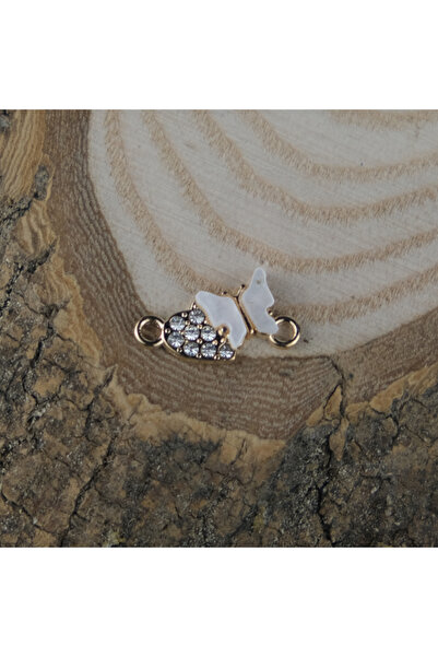 Prestij Boncuk Zlatna metalna Sa kamenčićima figura srca, bijela narukvica sa...