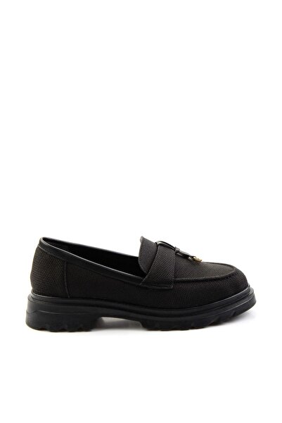 Bambi Siyah Kadın Loafer Ayakkabı K01997010518