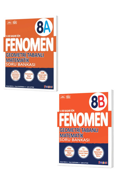 Fenomen Yayıncılık FENOMEN 8.SINIF GEOMETRİ TABANLI MATEMATİK A+B SORU BANKALARI