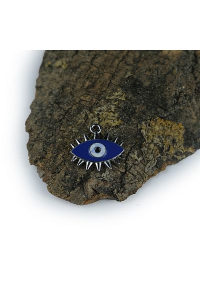 Prestij Boncuk Figurină de ochi din metal argintiu Blue Evil Eye Bead Brățară Colier
