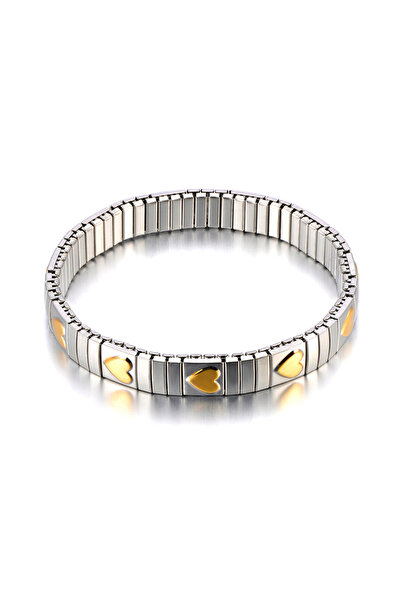 Choice B23141P-Heart Lokaer 316L Stainless Steel CZ Crystal Elasticity Chain ...