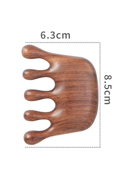 Choice مشط شعر من خشب الصندل، مشط تدليك فروة الرأس، مقبض خشبي محمول، مضاد للك...