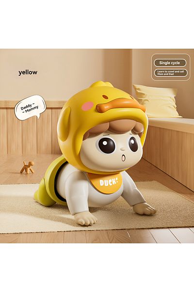 Choice yellow Fun electric crawling toys Early education guide crawling music learning speaking mode toys d