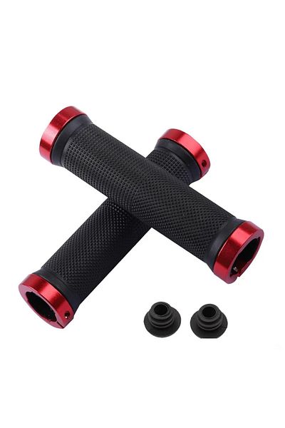 Choice Bp0820 Red Bicycle Grips Mtb Bike Handbar Grips Rubber Non-slip Bilateral Lock Cycling Bmx Handle gr