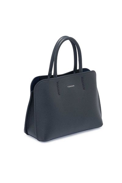 Tergan Navy Blue Genuine Leather Women's Handbag - S25Y1Bc80347-A38