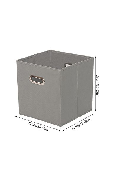 Choice1 Grey Fabric Cloth Storage Box for Book Clothes Toys Sundries Storage Foldable Closet Drawer Storage