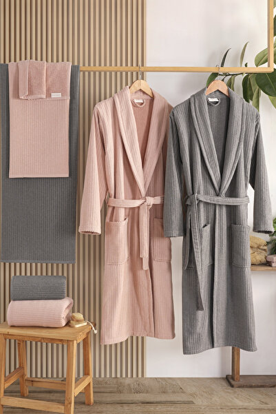 ZEBRACASA Pia 6'lı Aile Bornoz Seti