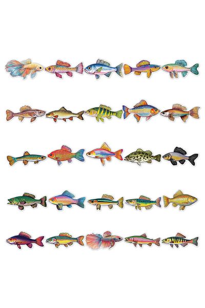 Choice 50pcs-slp50-022 50pcs Cartoon Fish Sticker Transparent Pet Laptop Phone Case Decoration Ipad Waterpr