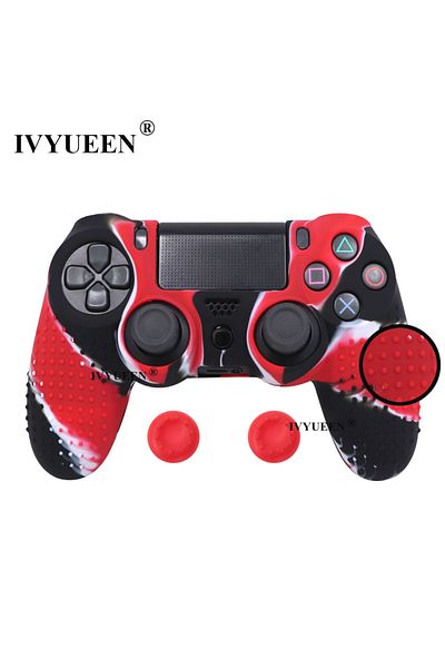 Choice Red Camo IVYUEEN Anti-slip Silicone Cover Skin Case for Sony PlayStation Dualshock 4 PS4 DS4 Pro Sli