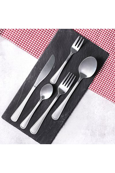 Domotti Stainless steel cutlery set, 30 pieces, 6 people, with dessert forks, London
