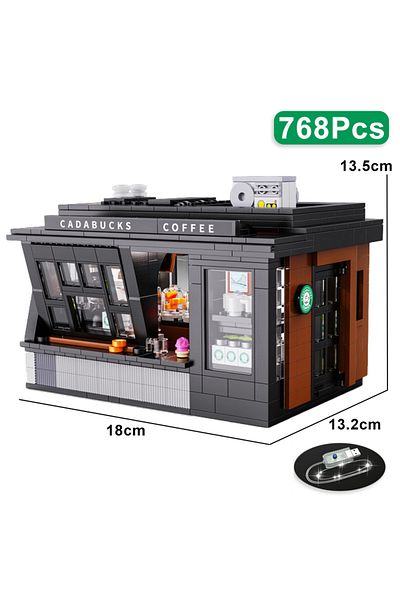 Choice 768Pcs No Box City 768Pcs Coffee Shop House With Led Lights Model Building Blocks Street View Cafe S