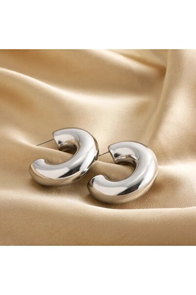 Choice1 silver color Trendy Circle Twists Hoop Earring for Women Simple Temperament Hyperbole