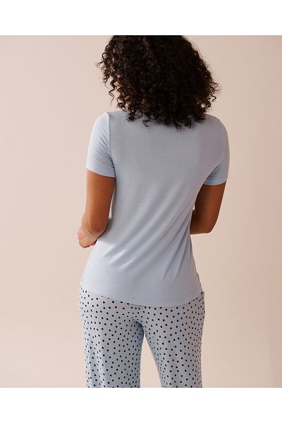La Vie en Rose Butterfly Print Soft Jersey Crew Neck T-shirt