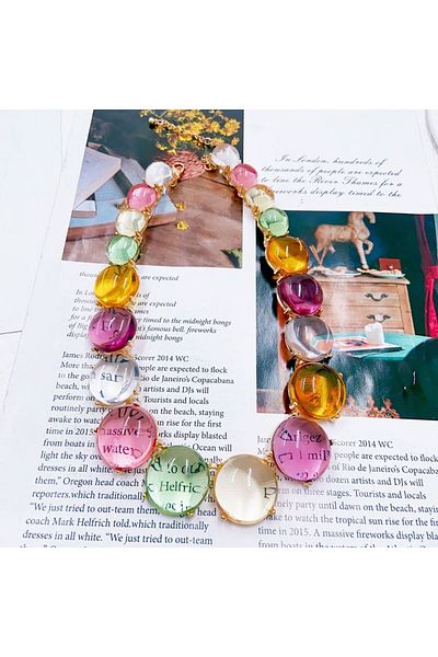 Choice Color Necklace Best Lady Bohemian Ethnic Style Resin Round Colored Tassel Earrings and Necklace Jewe