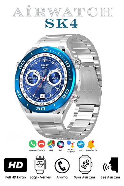 AirWatch Classic Series Sk4 Ultimate 49mm 1.45' Tam Ekran Gps/nfc/sesli Asistan Destekli Akıllı Saat