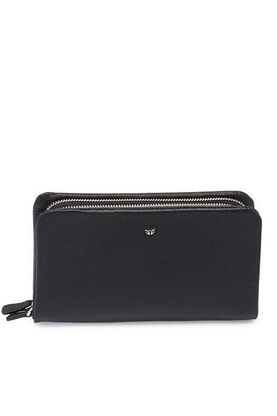 Tergan Geantă portofoliu unisex din piele naturală neagră - S1buc 00002197 -u9g