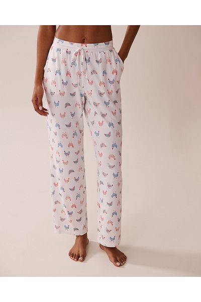 La Vie en Rose Chicken Print Super Soft Pajama Pants