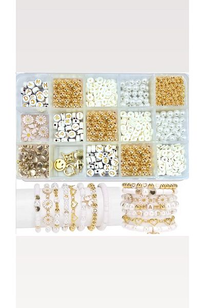 yiğit aksesuar Incik Bead Letter and Spacer Jewelry, Bracelet Building Kit Hobby Supplies
