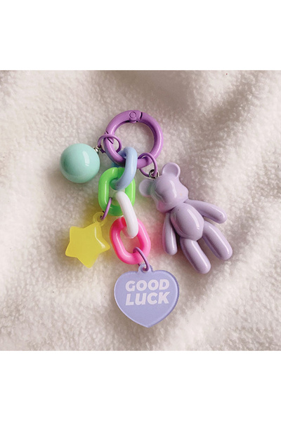 Choice سلسلة مفاتيح على شكل دب لطيف إبداعي عشوائي A2، إكسسوارات تزيين حقيبة ا...