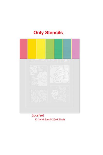 Choice Only Stencils 4 Love Valentine's Day Element Plastic Stencils Rose Flower Pattern Paint Plate For DI