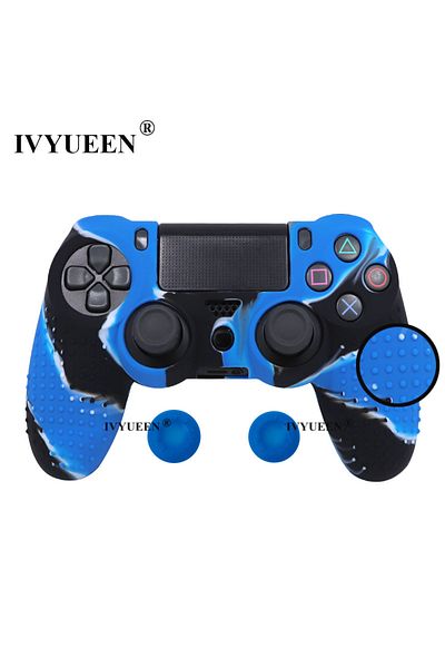 Choice Blue Camo IVYUEEN Anti-slip Silicone Cover Skin Case for Sony PlayStation Dualshock 4 PS4 DS4 Pro Sl