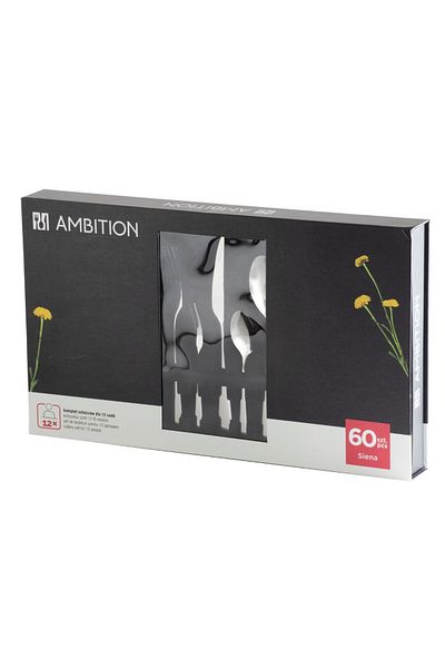 Ambition Stainless steel cutlery set, 60 pieces, 12 people, Siena