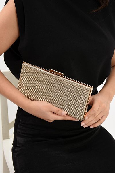 Getcho Dreap Women's Stone Clutch Gold Evening Dress Bag Chain Strap Evening Bag Stylish Portfolio Wedding Model