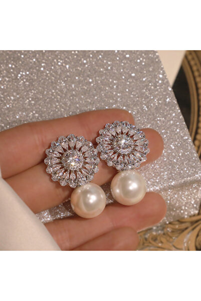 Choice أقراط هويتان رومانسية للنساء باللون الأبيض E705 مرصعة باللؤلؤ الصناعي،...