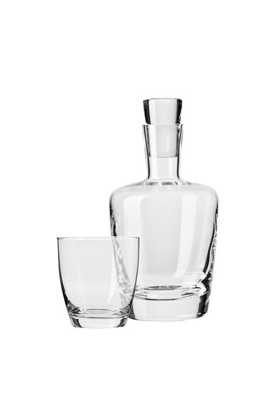 Ambition Set servire whisky, 7 piese, carafa si 6 pahare, sticla, Amber
