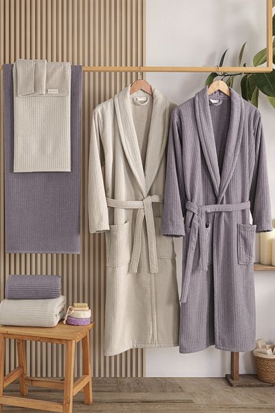 ZEBRA CASA Pia 6-Piece Family Bathrobe Set