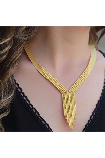 Necati Gün Dorika 925 Ayar Gümüş Gold Kaplama Trabzon Gerdanlık