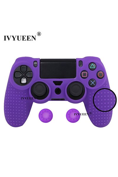Choice Purple IVYUEEN Anti-slip Silicone Cover Skin Case for Sony PlayStation Dualshock 4 PS4 DS4 Pro Slim