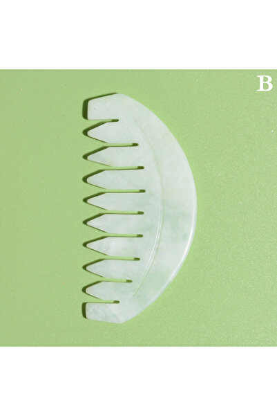 choice2 B 1 Pcs New Jade Meridian Ten-tooth Massage Comb Wide-Tooth Comb Head Massage GuaSha Wide Toothed .