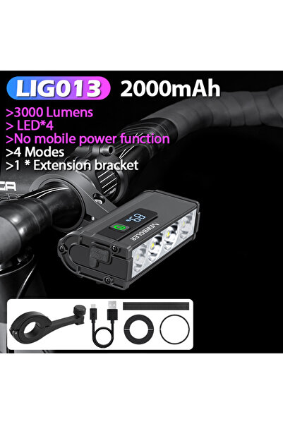 Choice LIG013 NEWBOLER مصباح أمامي للدراجة 10000 لومن مصباح يدوي مقاوم للماء 10000 مللي أمبير/ساعة مع شحن USB