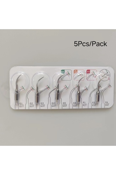 Choice8 مجموعة من 5 قطع من رؤوس مكشطة الأسنان G2 تناسب قطعة يد مكشطة الأسنان بالموجات فوق الصوتية EMS Woodpecker S