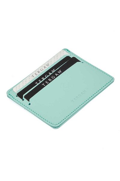 Tergan Blue Genuine Leather Unisex Credit Card Holder - S1Kk 00001050 -T9J