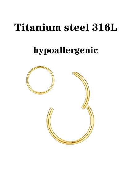 Choice3 أقراط أنف دائرية من الفولاذ المقاوم للصدأ باللون الذهبي مقاس 1.2 مم -...