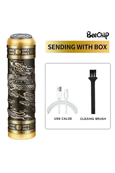 Choice black Dragon Head Shaver For Men Mini Razor Portable Shaver USB Charging Dragon Pattern Car Razor Ea