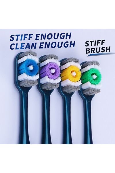 Choice 6 Pieces Hard Bristled Toothbrush For Men With 6 Independent Packages A Very Hard Toothbrush For Adu