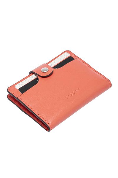 Tergan Pink Genuine Leather Unisex Credit Card Holder - S1Kk 00001653 -J1G