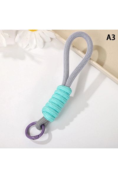 Choice غلاف هاتف مزود بحبل مضفر فلوري شبكي مقاس A3 مع سلسلة مفاتيح معلقة من WAQBag