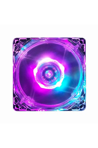 Choice RGB أبيض متعدد الألوان 80 مم سبعة ألوان متغيرة اللون ضوء ليد 12 فولت كتم مروحة تبريد علبة الكمبيوتر للكمبيوتر