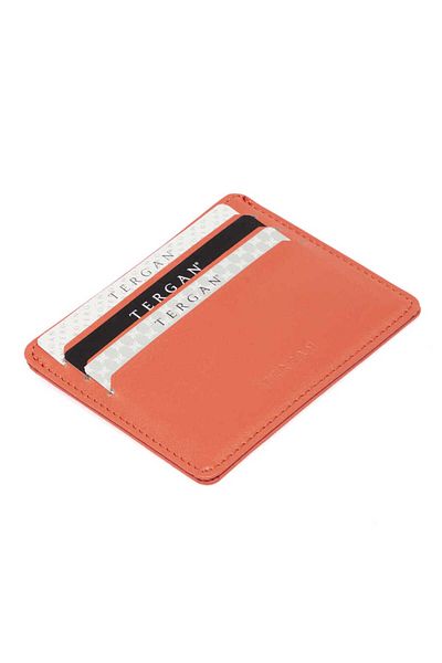 Tergan Pink Genuine Leather Unisex Credit Card Holder - S1Kk 00001050 -S9H
